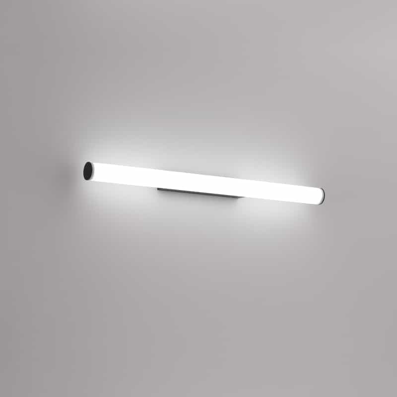 black mirror wall light mounted on a white wall 