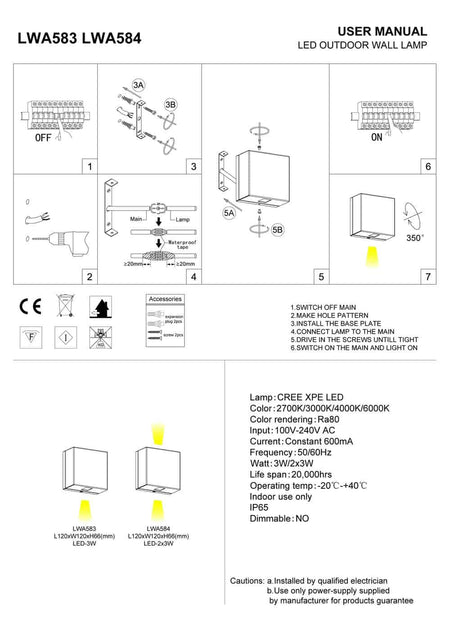 black external up and down light installation guide