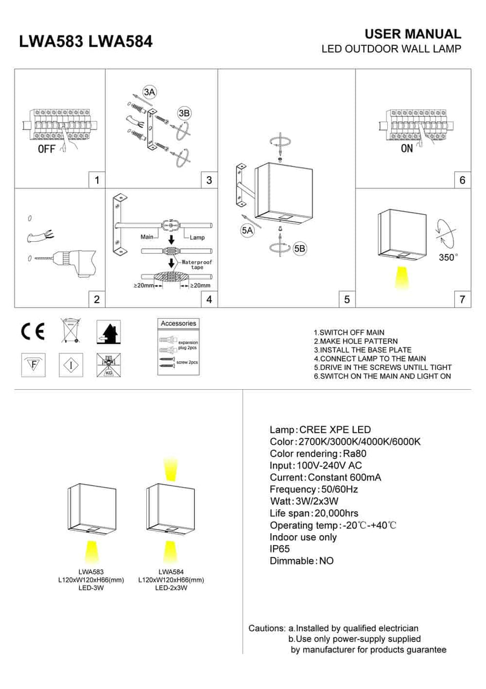 black external up and down light installation guide