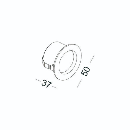 3 watt round black inset garden wall light technical drawing