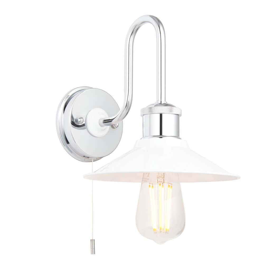 bathroom wall light with pull switch on a white background