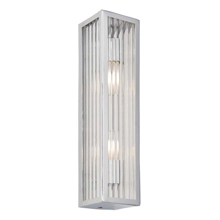 chrome bathroom vanity wall light on a white background 