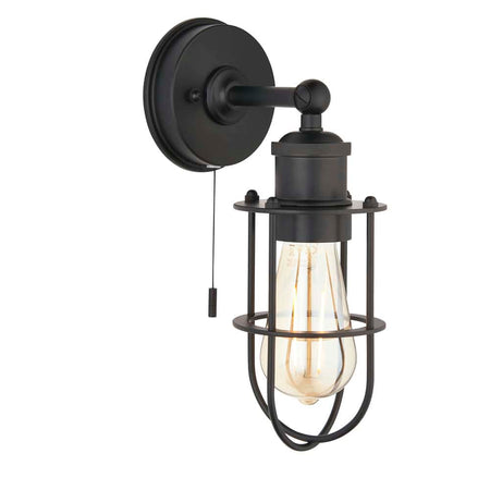 mastt black bathroom wall light on a white background