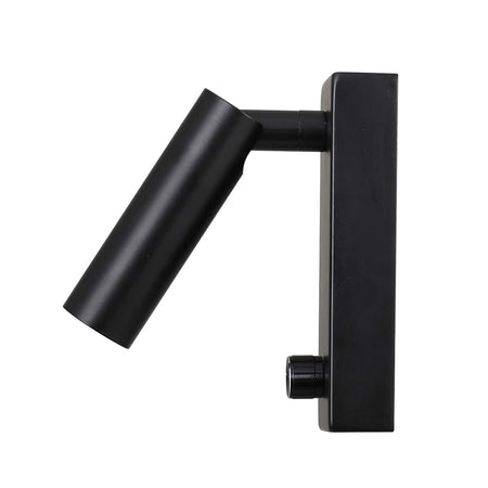 black dimmable bedside reading lamp side on image on hite background
