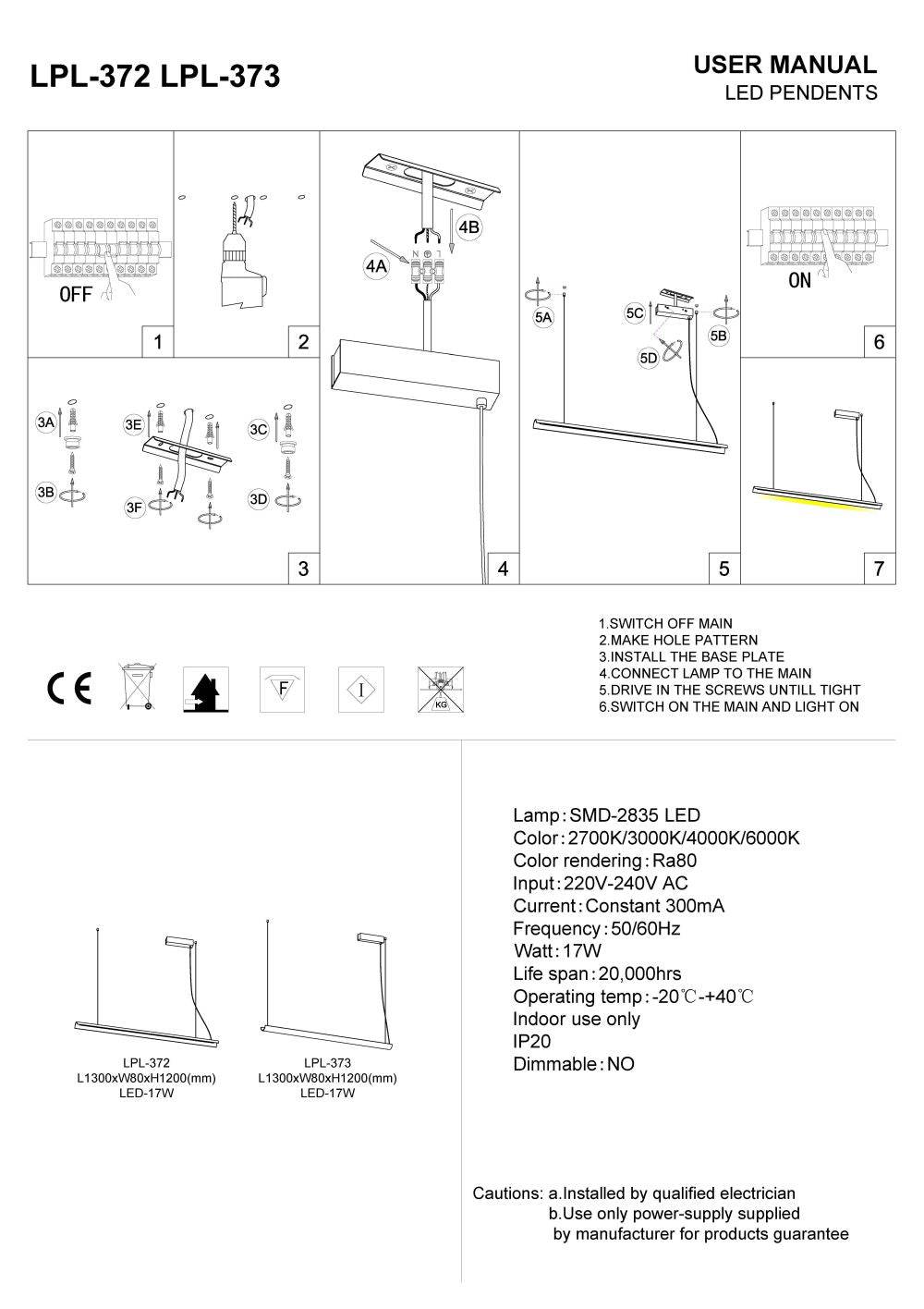White modern linear pendant light installation guide