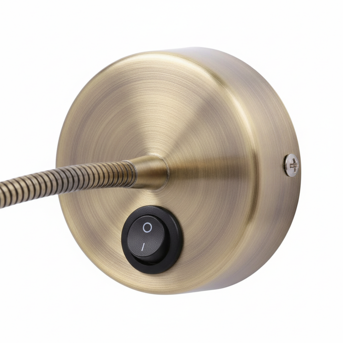 Ultra Beam Lighting Ltd Antico antique brass bedside reading light wall mount with integrated rocker switch