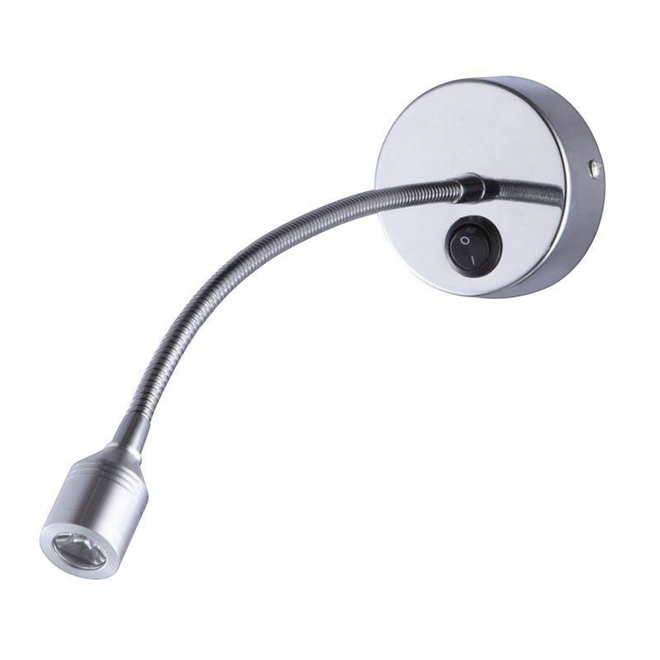 silver flexible reading light shown on a white background
