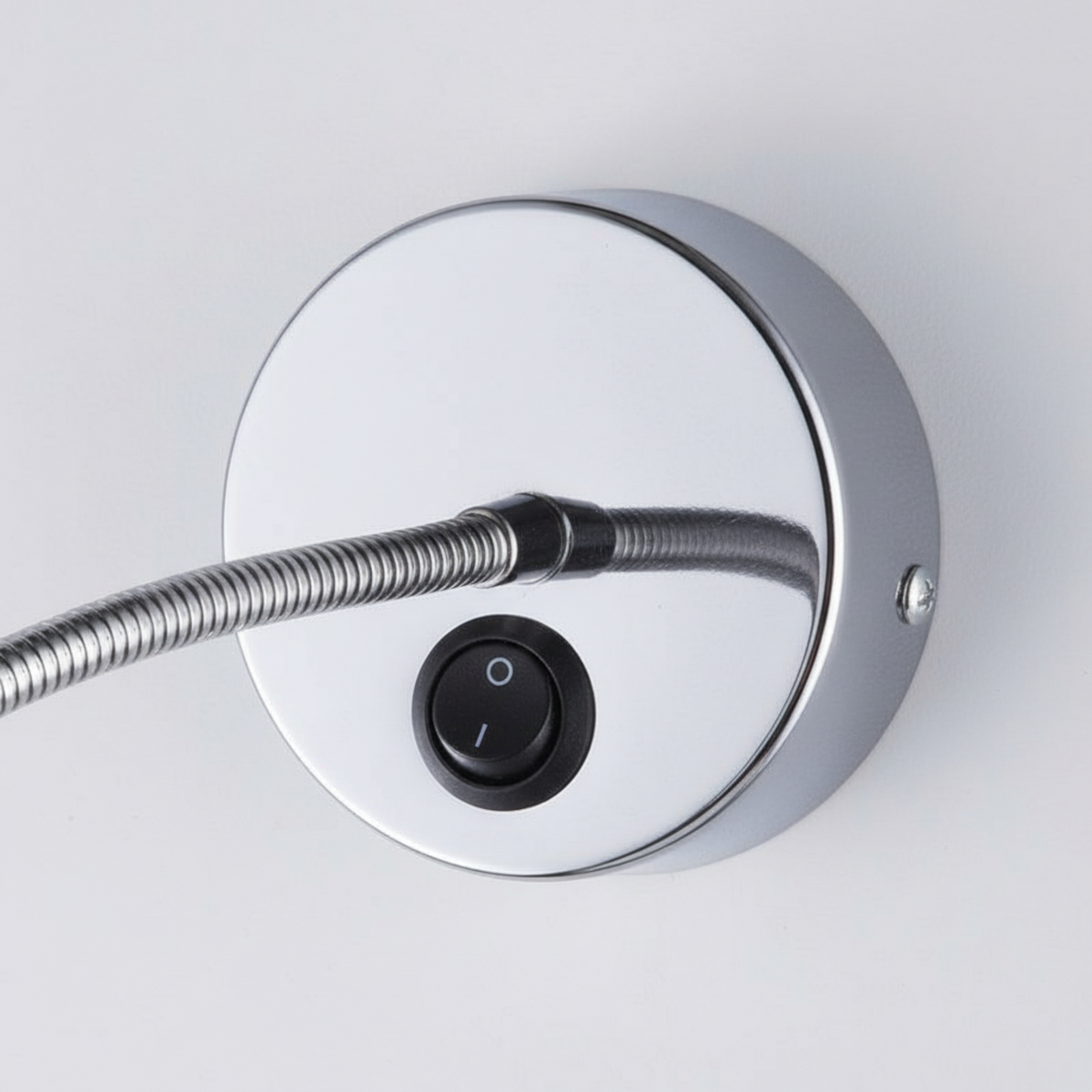 Ultra Beam Lighting Ltd Baresi polished chrome wall-mounted reading lamp base with integrated black power switch