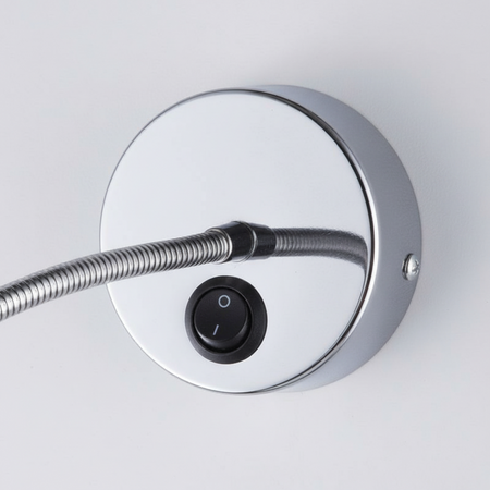 Ultra Beam Lighting Ltd Baresi polished chrome wall-mounted reading lamp base with integrated black power switch