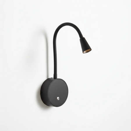 Ultra Beam Lighting Ltd black flexible LED reading light with a touch switch and integrated USB charging ports.