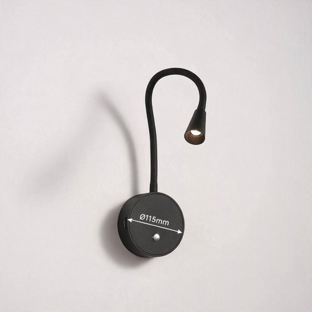 Ultra Beam Lighting Ltd black flexible LED reading light with touch switch and integrated USB charging ports