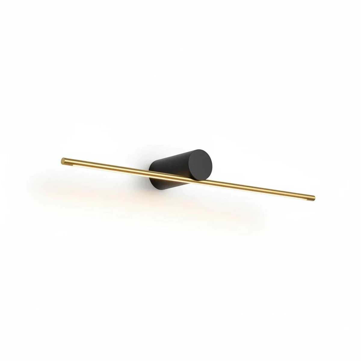 Ultra Beam Lighting Ltd 600mm LED picture light in a sleek black and gold finish for modern art gallery illumination.