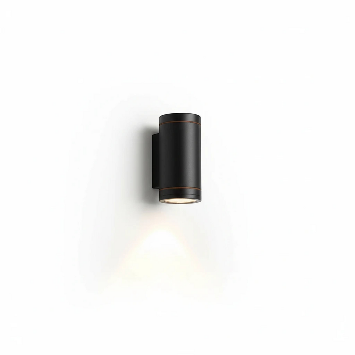 Ultra Beam Lighting Ltd 6 watt black aluminium LED outdoor wall downlight with IP65 weather-resistant rating.