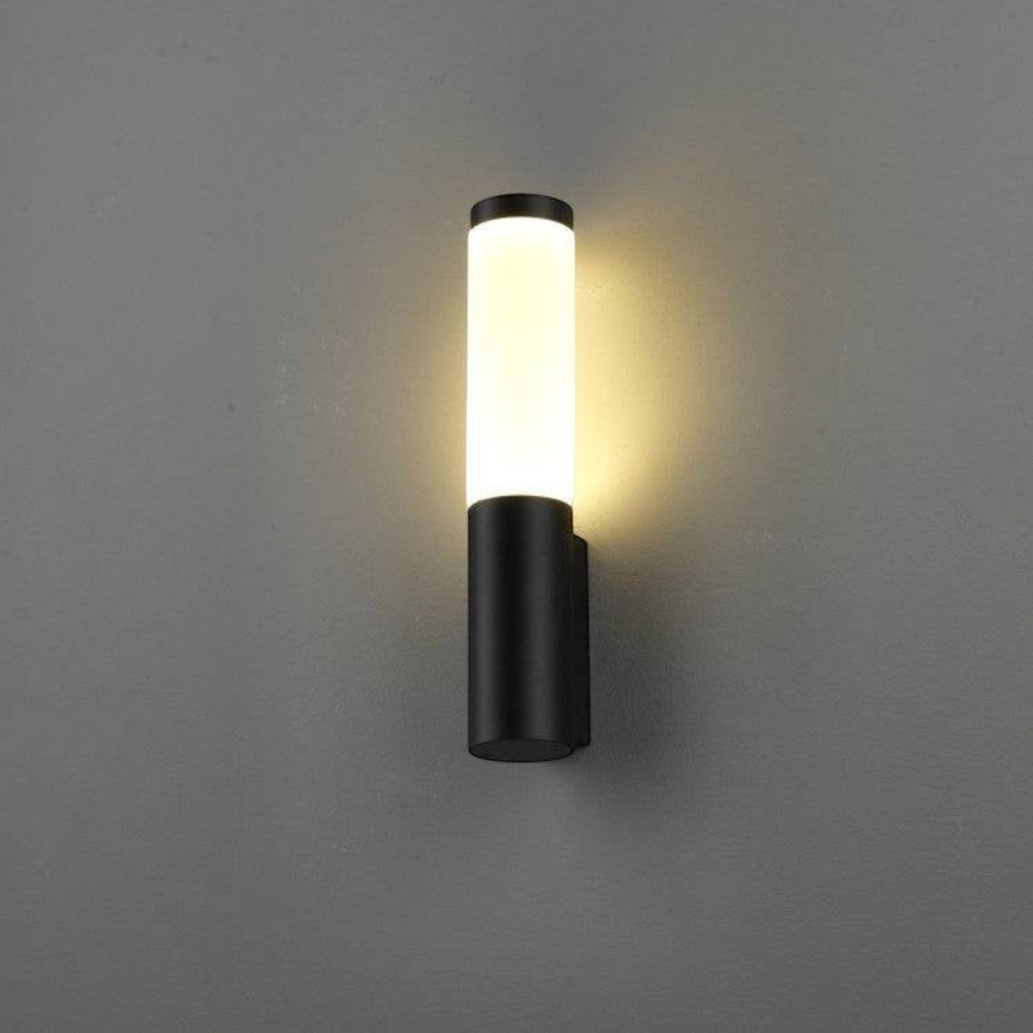 Ultra Beam Lighting Ltd modern black aluminium outdoor LED wall lantern with opal acrylic diffuser