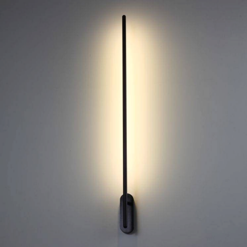 Ultra Beam Lighting Ltd 10W LED wall light in black with a vertical linear design creating a soft halo wall wash effect