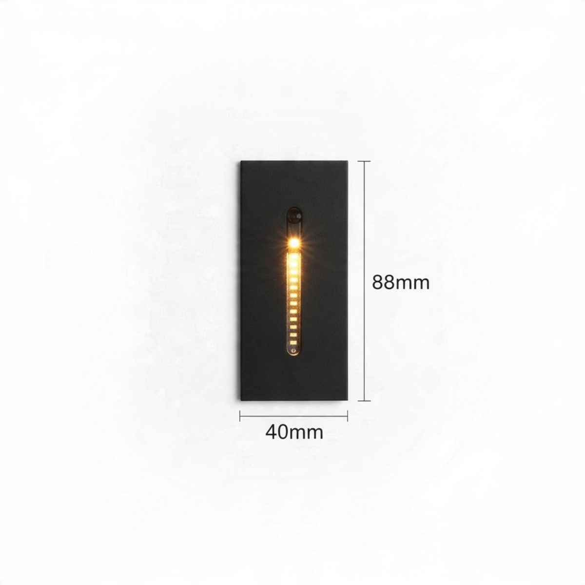 Ultra Beam Lighting Ltd 3 watt black recessed motion sensor LED step light with warm white illumination