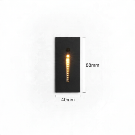 Ultra Beam Lighting Ltd 3 watt black recessed motion sensor LED step light with warm white illumination