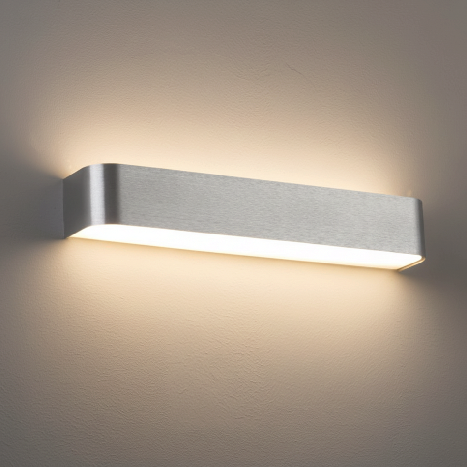 Ultra Beam Lighting Ltd 450mm brushed aluminium LED up down wall sconce with opal acrylic diffusers