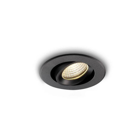 Ultra Beam Lighting Ltd Onyx 6W black recessed LED downlight with gimbal tilting adjustment for wet environments