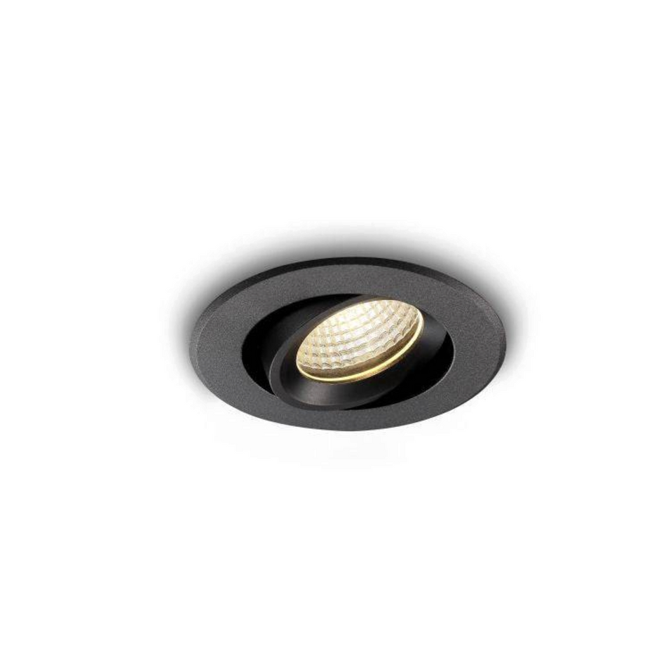 Ultra Beam Lighting Ltd Onyx 6W black recessed LED downlight with gimbal tilting adjustment for wet environments