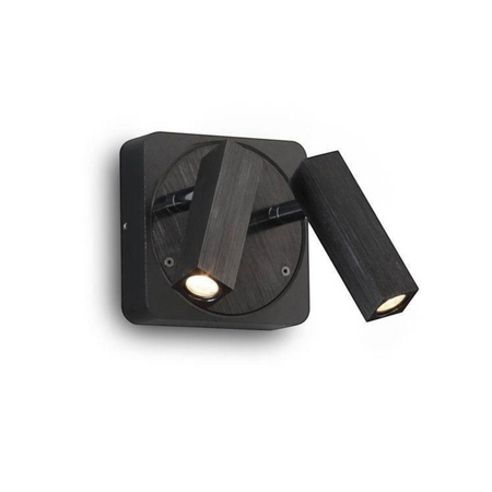 Ultra Beam Lighting Ltd Seville twin black LED reading lamp with adjustable heads for targeted bedroom lighting