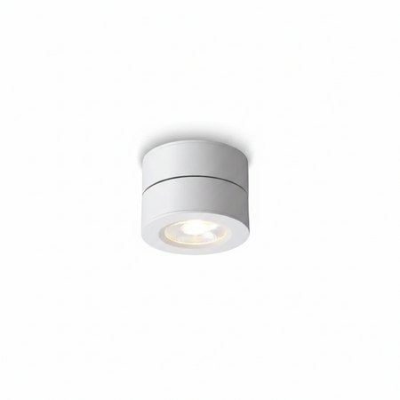 Ultra Beam Lighting Ltd 5 watt white adjustable LED ceiling light with a sleek cylindrical design for accent lighting.