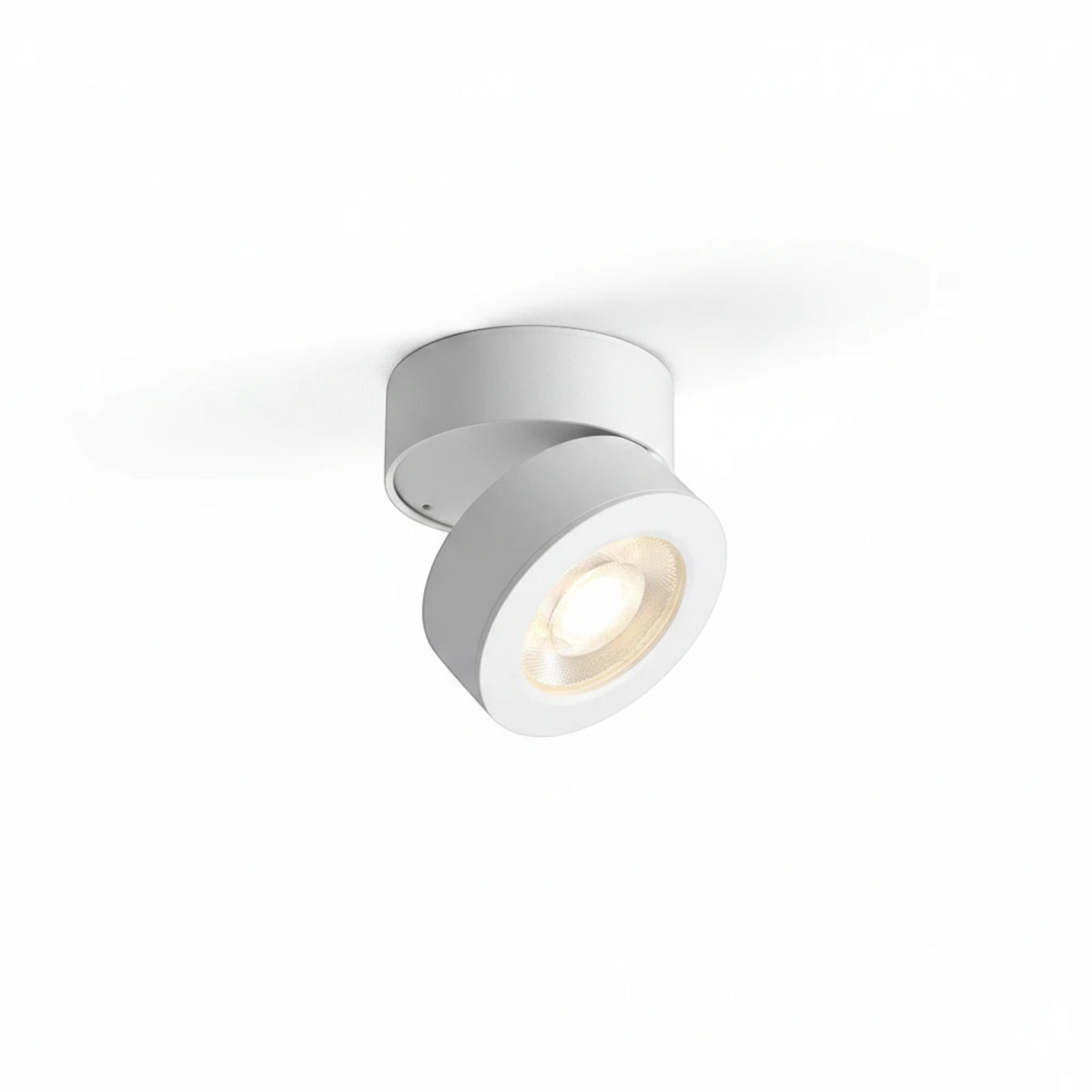 Ultra Beam Lighting Ltd 12 watt white surface mount LED spotlight with adjustable tilt and twist mechanism