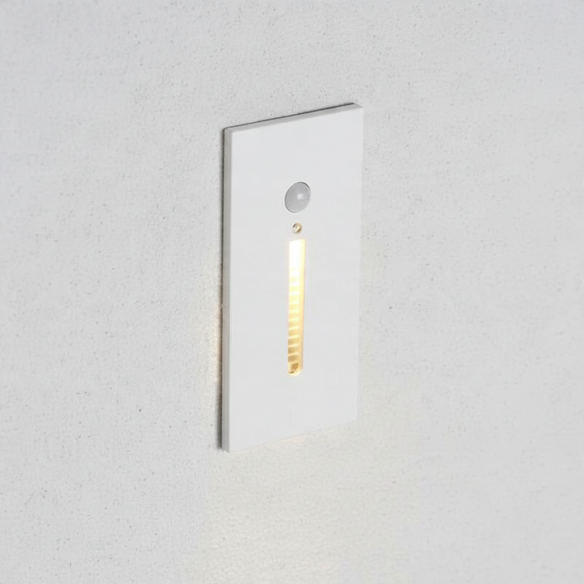 Ultra Beam Lighting Ltd white 3 watt LED recessed motion sensor step light for hallways and staircases