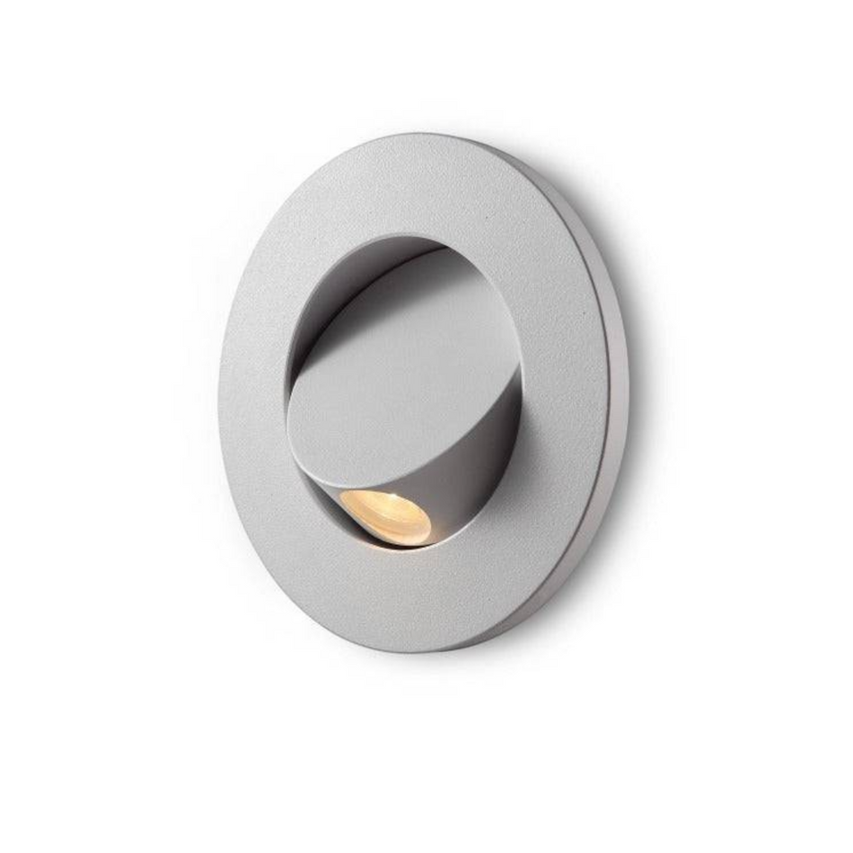 Ultra Beam Lighting Ltd white round recessed LED reading light with tilt switch for bedroom headboard installation