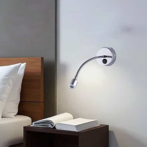 ASTI-WW-SW 3 watt gooseneck bedside reading light polished chrome