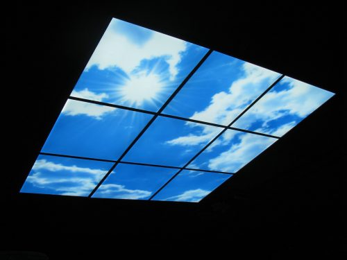 LED Sky panel 595 x 595 architectural LED lighting feature for ceilings