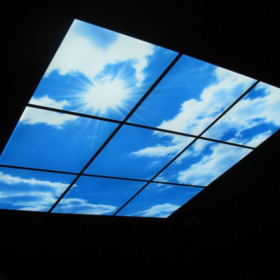 LED Sky panel 595 x 595 architectural LED lighting feature for ceilings