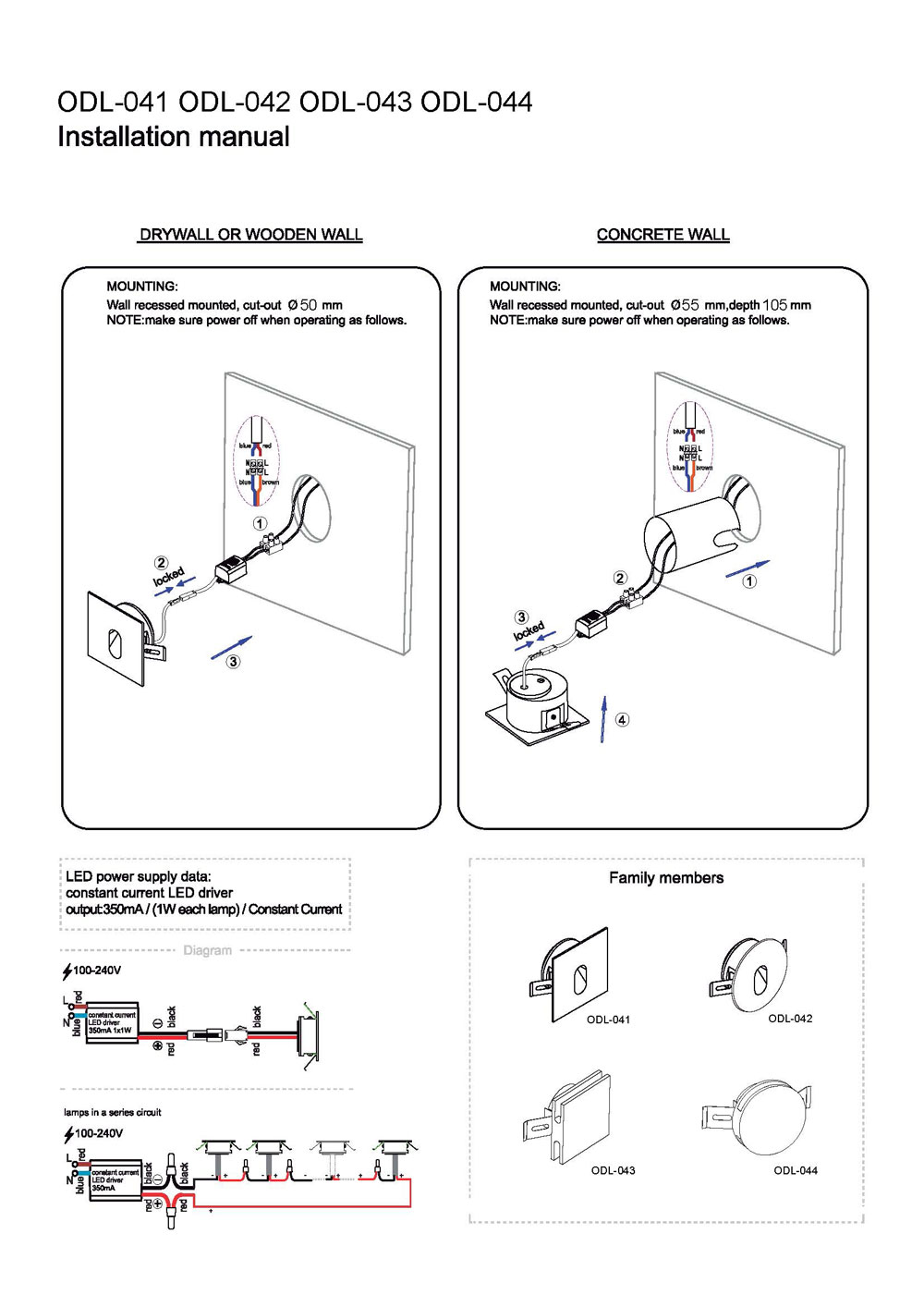 ODL041 outdoor wall light installation guide