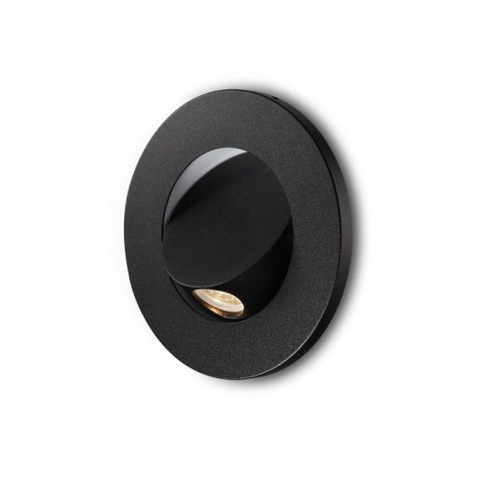 LWA219-BK 3 watt round black recessed bedside reading light
