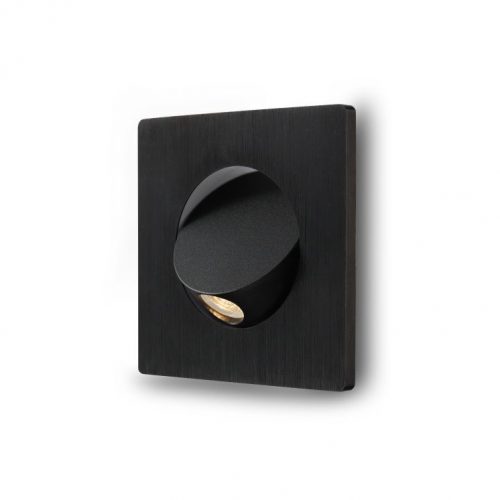 LWA220-BK 3 watt square black recessed LED reading light