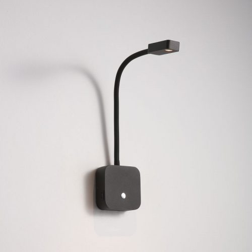 LWA424-BK 3 watt black wall mounted LED reading light with USB ports