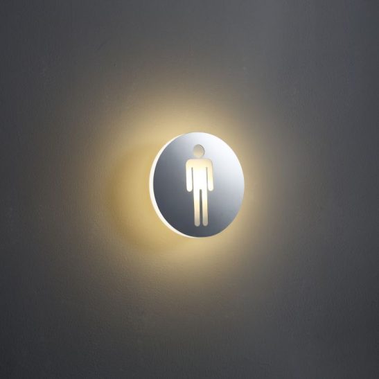 LWA228D 4 watt illuminated male LED toilet and washroom sign