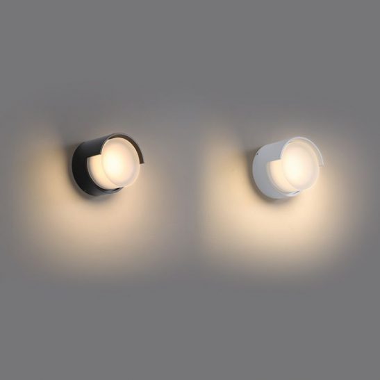 LWA382 4 watt round outdoor LED wall light with eyelid