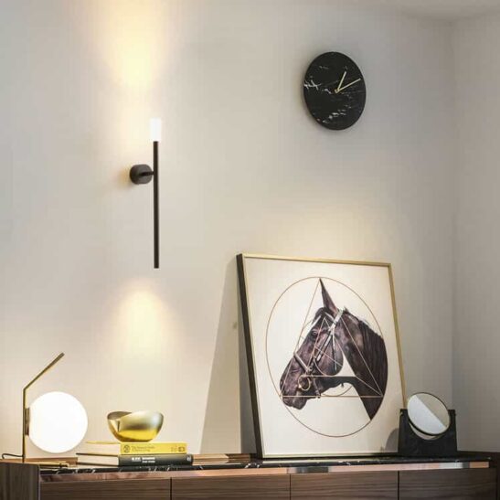 LWA440-BK black up and down interior wall light fitted in a home