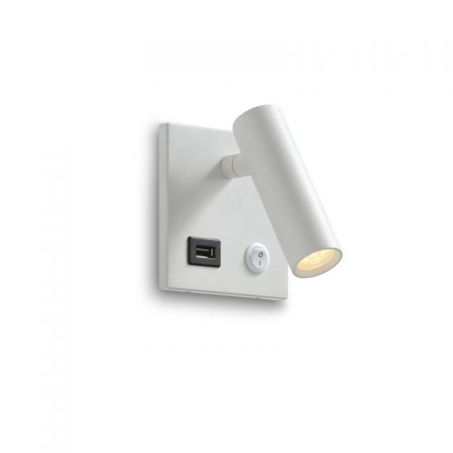LWA460 3 watt white recessed LED reading light with USB port