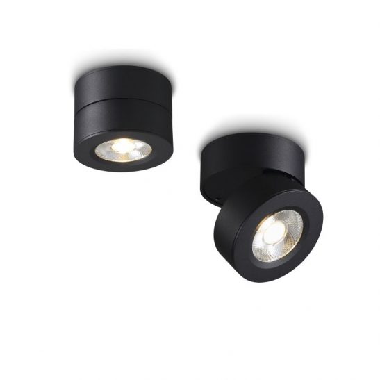 LSP705-BK 5 watt black adjustable surface ceiling spotlight