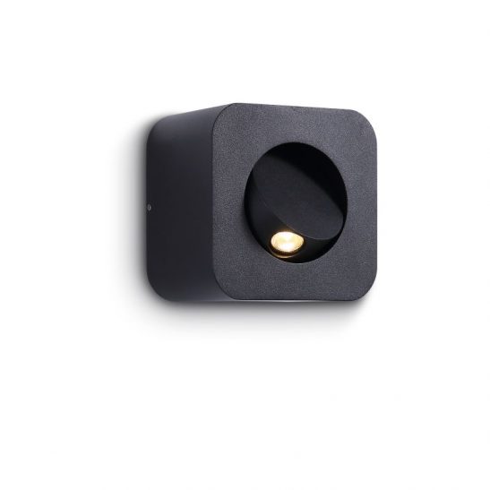 LWA477-BK 3 watt black square bedside reading light