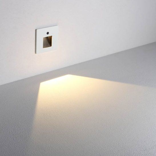 LSL707-WT 3 watt mini recessed LED wall light with movement sensor built in