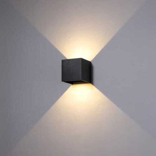 LWA288-BK 6 watt black up and down bathroom wall light
