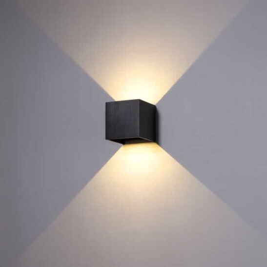 LWA288-BK 6 watt black up and down bathroom wall light