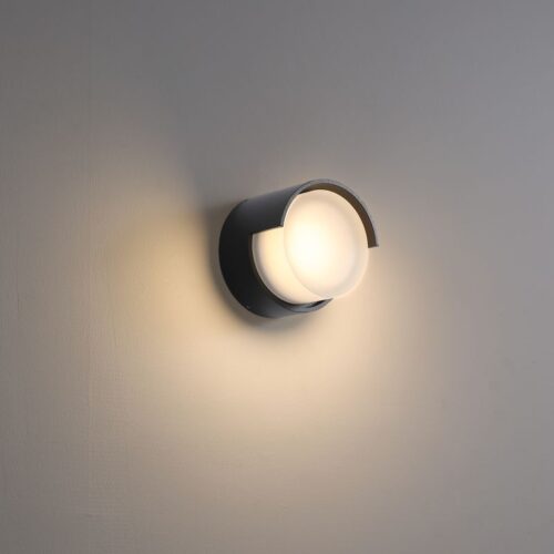 LWA382-BK 4 watt round black bathroom LED wall light