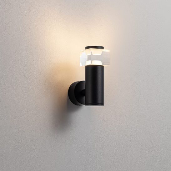 LWA490 6 watt black outdoor LED porch wall light fitting