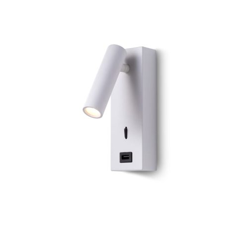 LWA539-WT 3 watt white LED bedside reading light with USB port