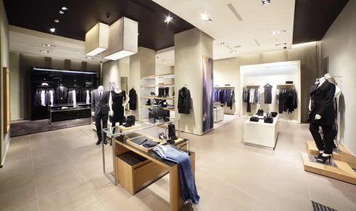 clothing retail store with LED lighting
