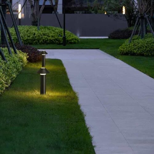 LFL076 9 watt black umbrella style outdoor bollard light